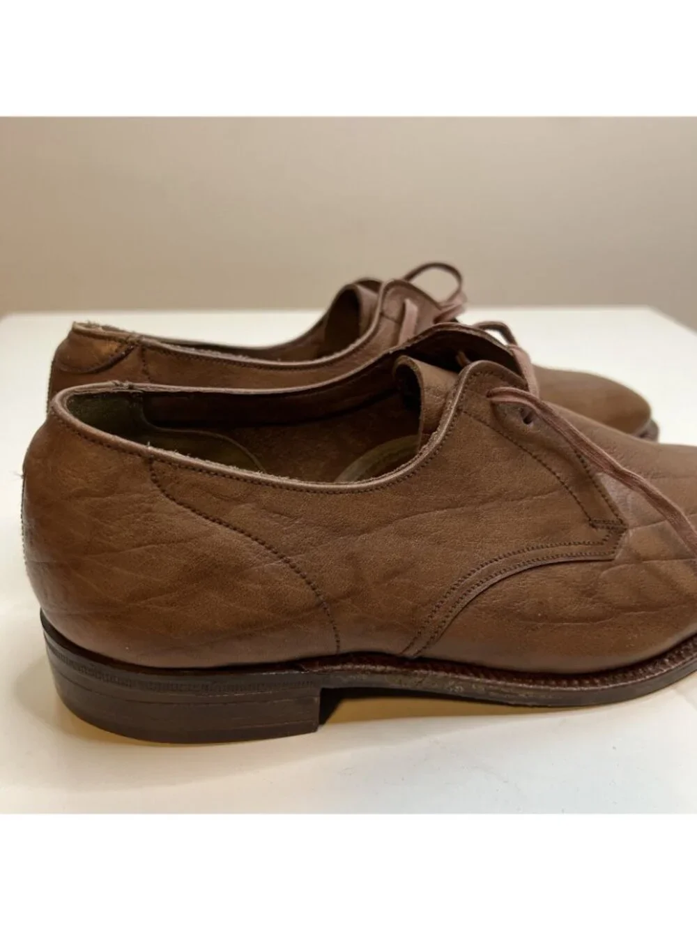 Grenson Footmaster Derby Shoes Mens UK 5 US 6 Wide Brown Mustang Grain England